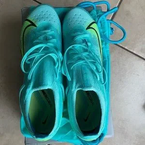 Mercurial Vapor 14 Elite FG. Tourquise/Lime Glow. EURO 22 Color-way 10.5 US Size 13 - Nike Mercurial Vapor 14 Elite FG Dynamic Turquoise  main image 4